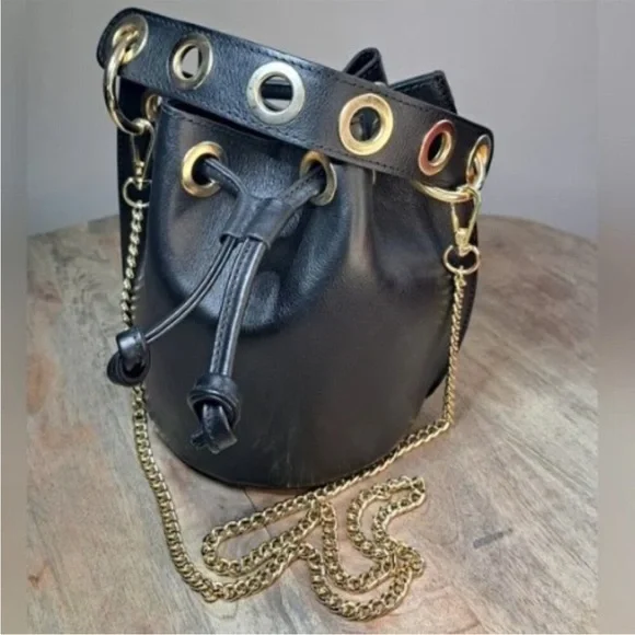 NWOT House of Harlow 1960 Black Mini Bag with Gold Accents - Picture 15 of 15